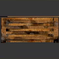 Rustic Open Wooden Crate With Slatted Design And Natural Wood Texture