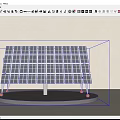 Public Facility Solar Panels Renewable Energy System With Mounting Frame And Platform 3d model