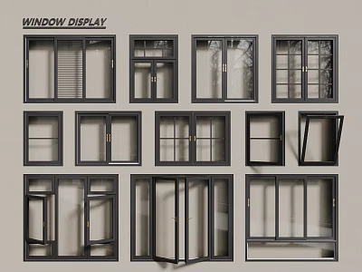 modern windows aluminum alloy windows casement windows floor-to-ceiling windows 3d model