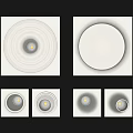White Modern Ceiling Lights with Different Square Shapes and Spiral Patterns for Home Interior 3d model