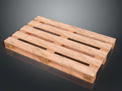 High Quality Wooden Pallet With Slats For Industrial Storage And Logistics 3d model