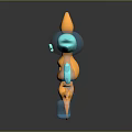 Cute 3D Cartoon Game And Movie Characters Orange Flame And Blue Water Drop Shapes