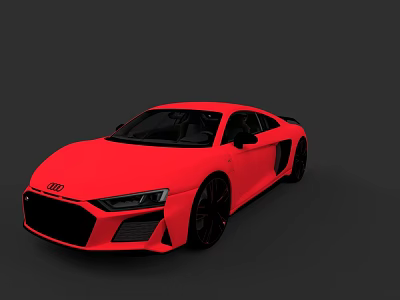 Audi Red Two Door Sports Car With Sleek Design And Black Wheels 3d model