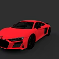 Audi Red Two Door Sports Car With Sleek Design And Black Wheels