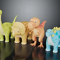 Colorful Dinosaur Toys With Various Species And Cute Vibrant Color Designs