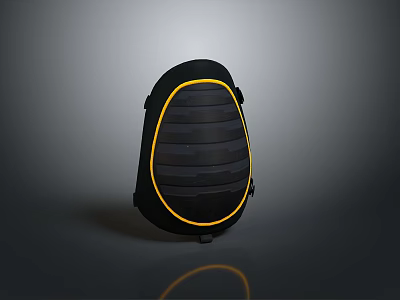 Stylish Black Backpack With Yellow Trim Modern Design For Daily Use 3d model
