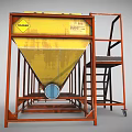 Industrial Yellow Multi Tank Equipment with Metal Frame Wheels Ladder and Red Wheel Control Unit