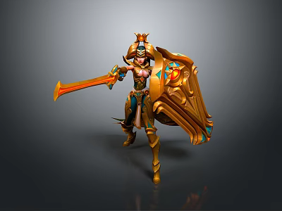 Leona Heroes League Game Role Female Warrior Female Model Magazine Model Cover Model 3d model
