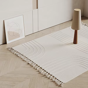 Modern RH Carpet White Carpet Fabric Carpet 3d model