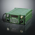 Green Portable Digital Communication Device with Buttons Knobs and Digital 3d model