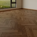Elegant Herringbone Parquet Wooden Floor With Natural Wood Grain For Living Room Interior