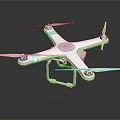 White Quadcopter Drone With Four Propellers And Landing Gear Design 3d model