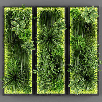 modern plant wall green plant wall green wall vertical greening 3d model