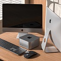 Apple computer host computer monitor mouse keyboard display 3d model