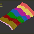 3D Terrain Landscape Featuring Mountains Green Vegetation River And Snowy Areas