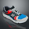 New Balance Casual Athletic Sneakers With Black Blue Red White Color Design