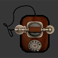 Vintage Telephone With Red Base Gold Receiver And Rotary Dial Classic Design