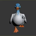 Cute Duck With Blue Head White Body And Orange Beak And Feet