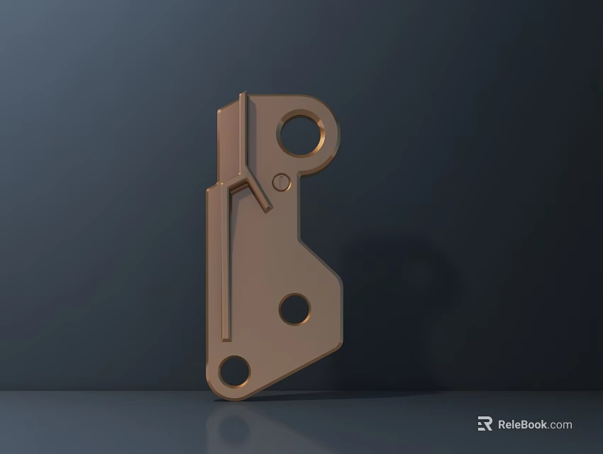 Bronze Metal Wall Lamp Featuring Geometric Design And Circular Holes On Dark Background With Reflection 3d model 