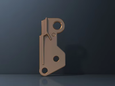 Bronze Metal Wall Lamp Featuring Geometric Design And Circular Holes On Dark Background With Reflection 3d model