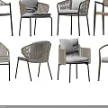 Various Designed Outdoor Chairs With Woven Details Metal Frames And Comfortable Cushions
