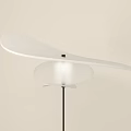 Modern Minimalist Floor Lamp With Black Stand Transparent Shade And Curved White Arc