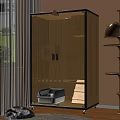 Wooden Pet Crate For Cats With Interior Paw Print Design And Litter Box