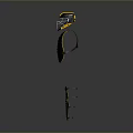 Black And Yellow Weapon Gear Including Helmet Protective Gear And Leg Guards On Gray Background