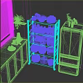 Kitchen Storage Rack With Multiple Tiers For Organizing Kitchen Items Near Refrigerator And Cabinets