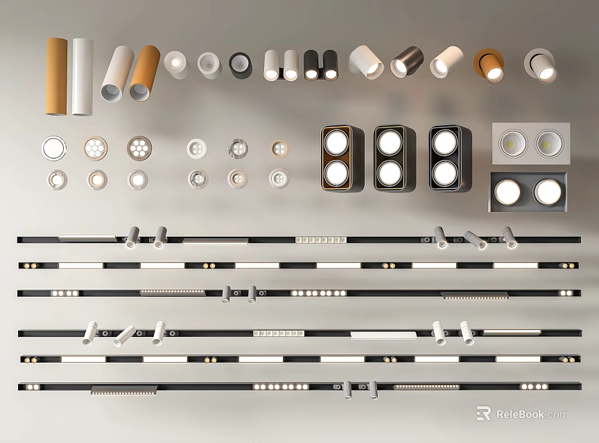 Modern Design Various Styles Downlights And Spotlights For Home Ceiling Lighting 3d model