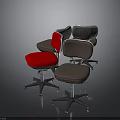 Colorful Swivel Office Chairs With Padded Seats And Metal Bases
