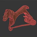 Ancient Bronze Dog Shaped Harness Fitting With Carved Details And Rustic Patina