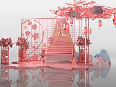 Modern Beauty Cherry Blossom Love Beauty Chen 3d model