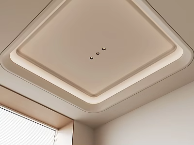 Contemporary Ceiling Design With Square Panel Recessed Lights And Soft Ambient Lighting 3d model