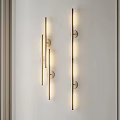 Modern Linear Wall Lamps With Sleek Metal Design Mounted On White Wall
