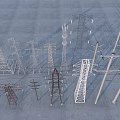 Industrial Electricity Transmission Towers And Utility Poles For Power Distribution Systems