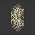 Golden Spiral Decorative Ornament With Rotating Metal Strips And Reflective Base