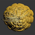Unique Yellow Corn Shaped Decorative Structure With Tassels And Hollow Design