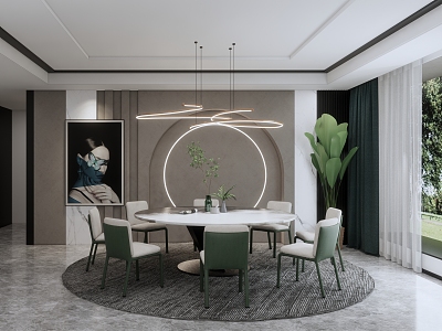 Modern Dining Table and Chair Combination model