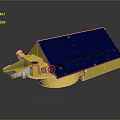 Spacecraft Satellite With Blue Solar Panels And Golden Streamlined Reflective Structure 3d model