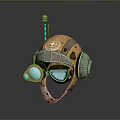 Tactical Weapon Helmet Featuring Retro Metal Construction Blue Lens Goggles Side Dial And Top Antenna
