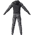 Camouflage Combat Uniform With Tactical Long Sleeve Top Camouflage Pants And Knee Pads