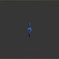 Blue Fantasy Sword With Green Wrapped Hilt And Ornate Flame Patterns