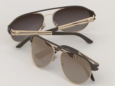 Professional Optical Store Offering Trendy Aviator Sunglasses With Metal Frames And Dark Lenses 3d model