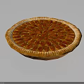 Round Fresh Pizza With Golden Crispy Crust And Red Tomato Toppings