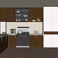 Modern Kitchen Interior Design With Brown White Cabinets Island Counter And Appliances