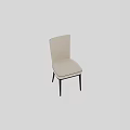 Modern Single Chair With Beige Fabric Seat Black Trim And Slender Legs