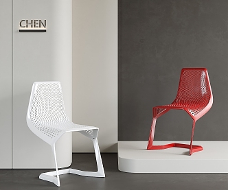 Acrylic single chair shaped single chair 3d model