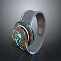 Modern Smartwatch Featuring Colorful Light Strips Digital Display Dial With Dollar Sign For Daily Use