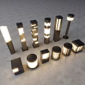 Outdoor Lights with Various Designs Columnar Square Round Shapes and Illuminated Black White Colors